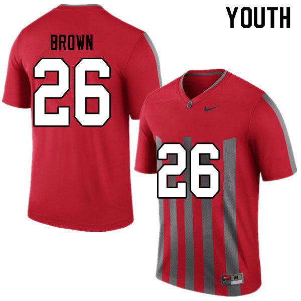 Ohio State Buckeyes #26 Cameron Brown Youth Stitched Jersey Throwback